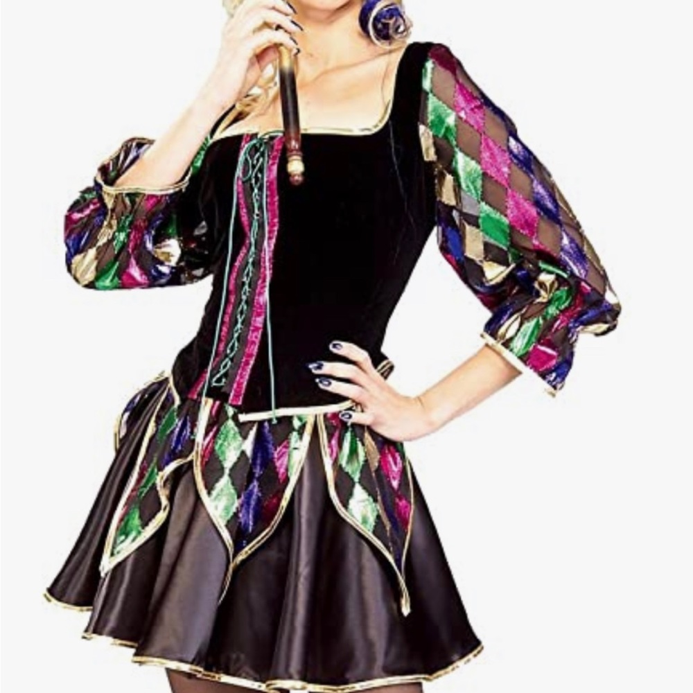Sexy Jester Lrg /Halloween/ Dress/ Costume
